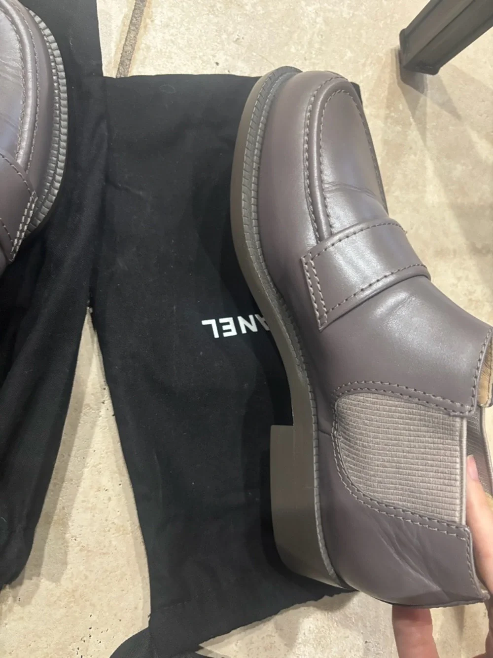 CHANEL Women's Leather Loafers with Gold Logo - Picture 12 of 15